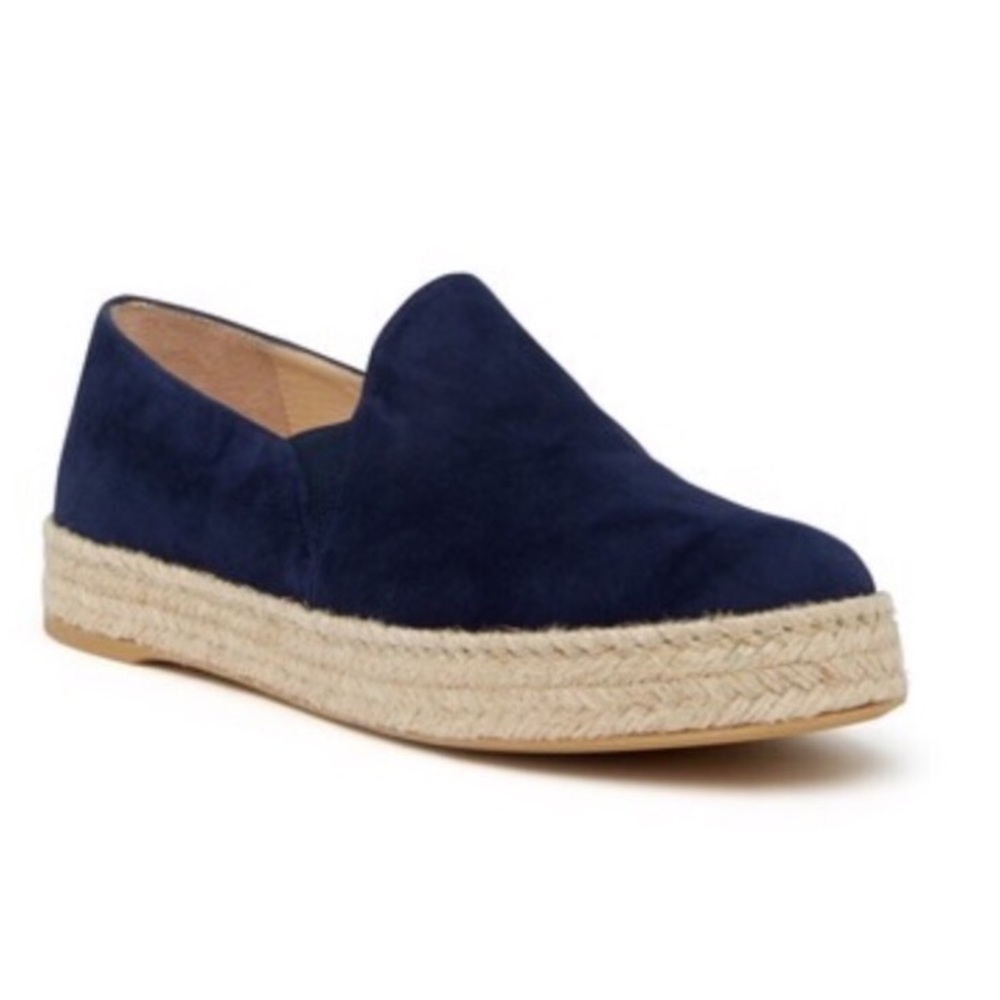 Stuart Weitzman Navy Suede Nugal Espadrille